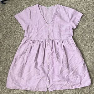 Madewell lavender dress with pockets and working buttons